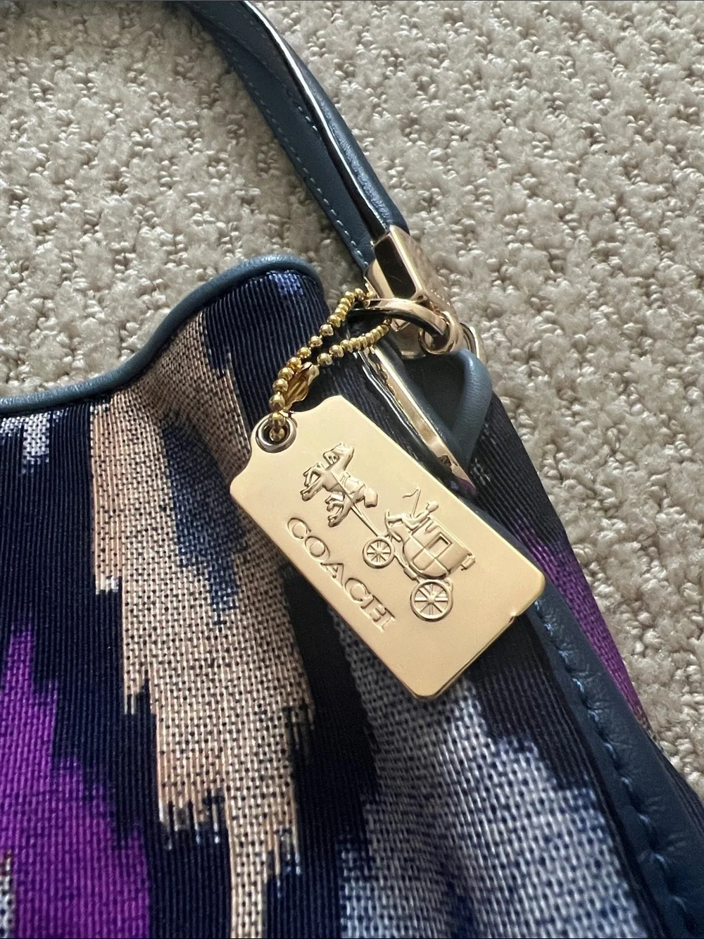 Coach Madison Phoebe Ikat Print Large Shoulder Bag Hobo 30803